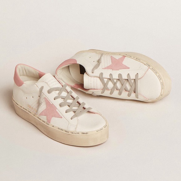 Golden Goose Shoes - Golden Goose Hi Star with Pink Suede Star and Rose Leather Heel Tab Sz 39 w/Box